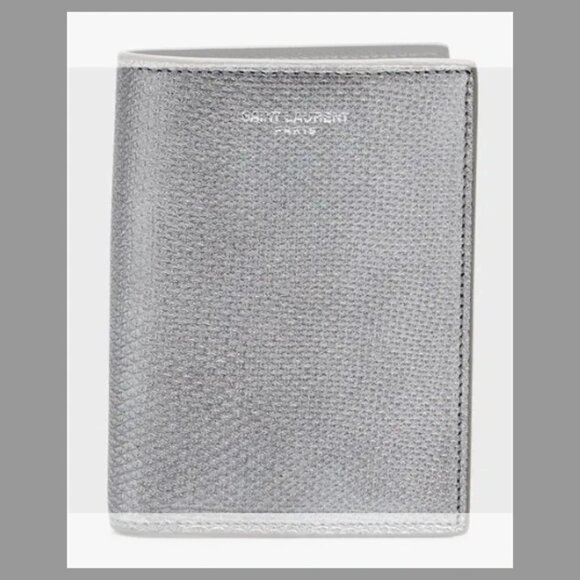 Saint Laurent Metallic Leather Bifold Wallet ($ORIG.$795) w/tax - Picture 1 of 3